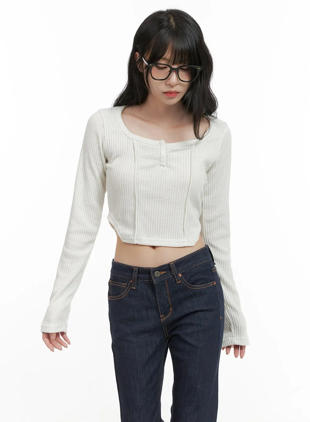 Scoop Neck Structured Crop Top CG421 sold by Lewkin