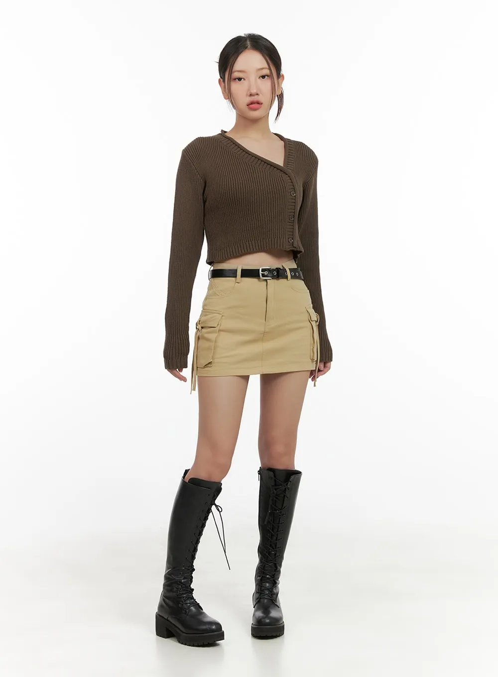 Cargo String Pocket Cotton Mini Skirt CG422 sold by Lewkin product image thumbnail 2