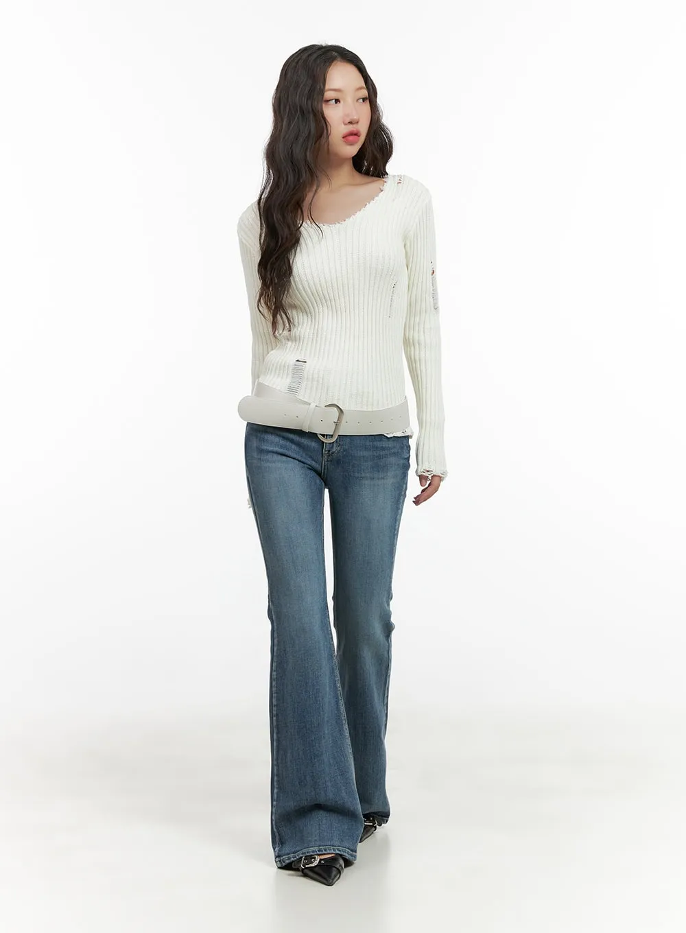 Lila Slim Bootcut Jeans CG422 sold by Lewkin product image thumbnail 2