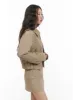 Solid Cotton Zip-Up Collar Jacket CG422 sold by Lewkin