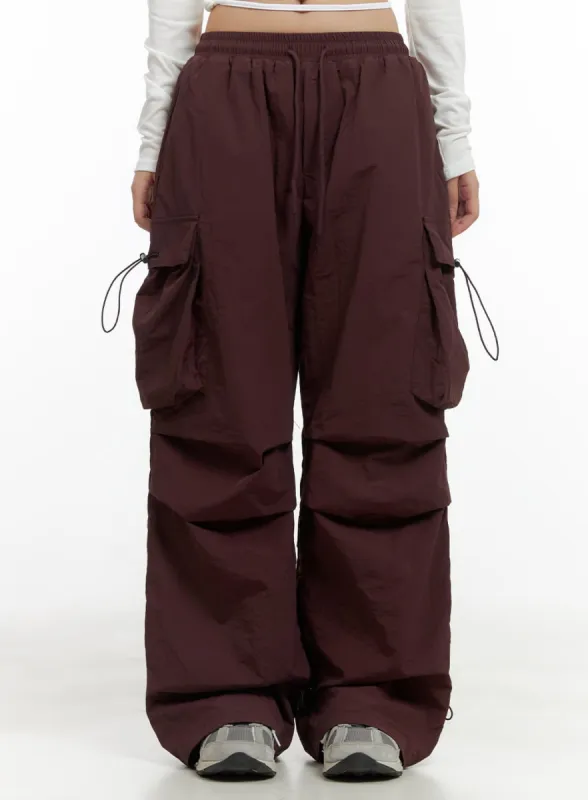 Pintuck Nylon Cargo Pants CG423 sold by Lewkin