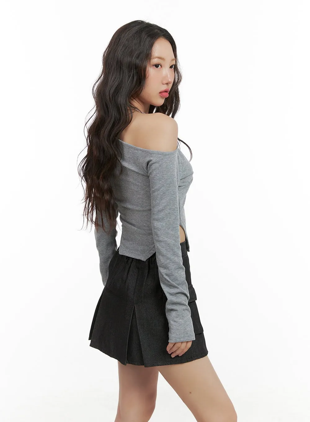 Unbalanced Shoulder Chain Long Sleeve CG423 sold by Lewkin product image thumbnail 5