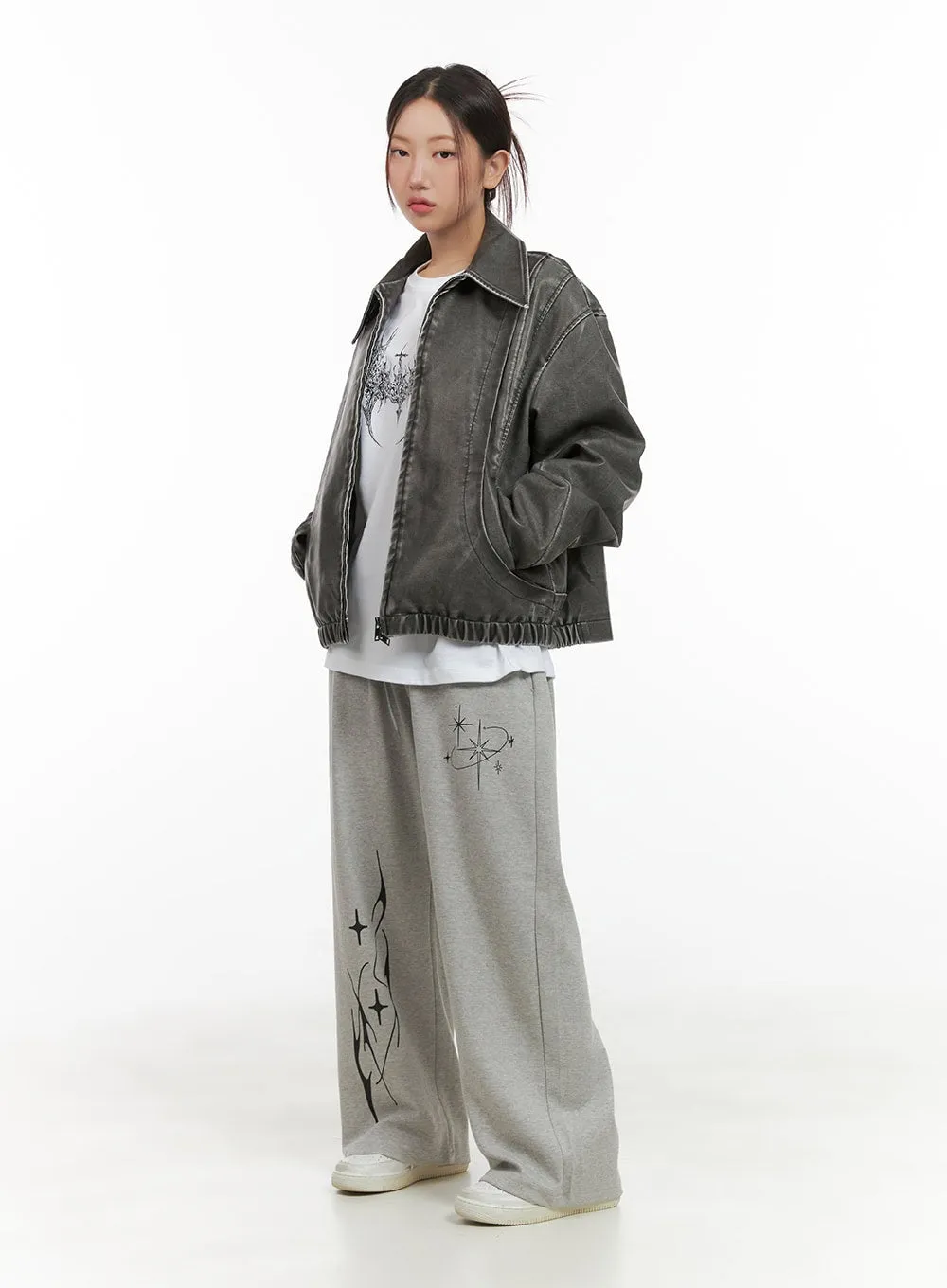 Urban Edge Oversize Leather Bomber Jacket CG423 sold by Lewkin product image thumbnail 2