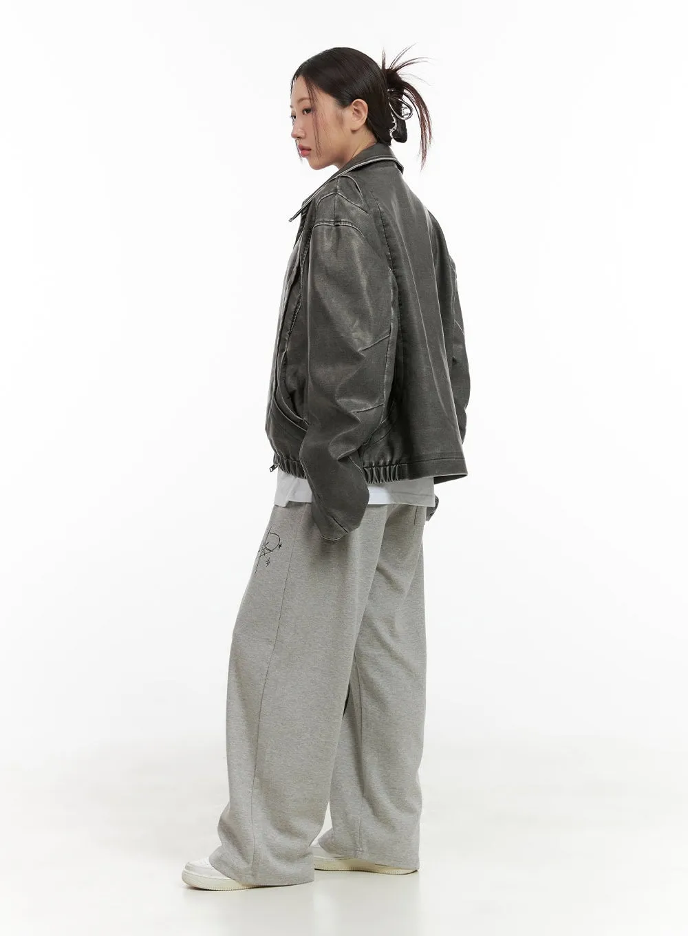 Urban Edge Oversize Leather Bomber Jacket CG423 sold by Lewkin product image thumbnail 5