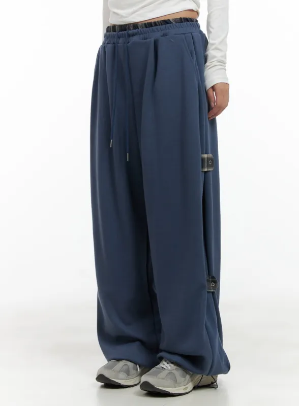 Side Buckle Oversized Sweatpants CG423 sold by Lewkin