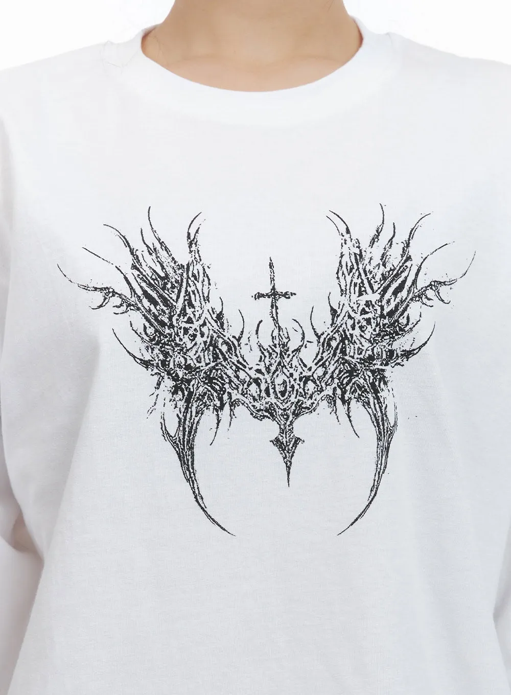 Cotton Graphic Oversize Long Sleeve CG423 sold by Lewkin product image thumbnail 3