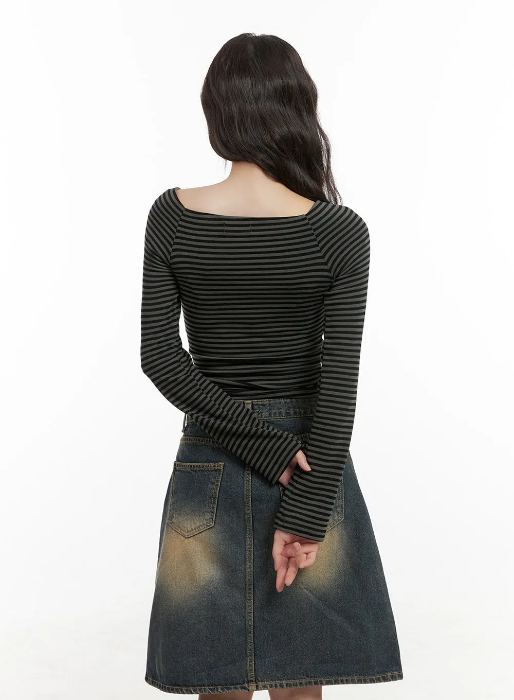 Stripe Square Neck Long Sleeve CG423 sold by Lewkin product image thumbnail 5