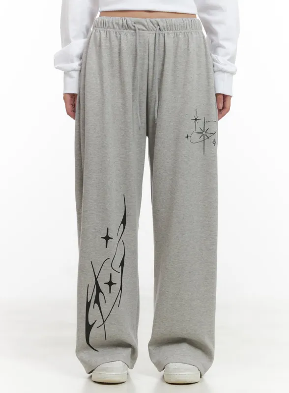 Cozy Banded Graphic Sweatpants CG423 sold by Lewkin