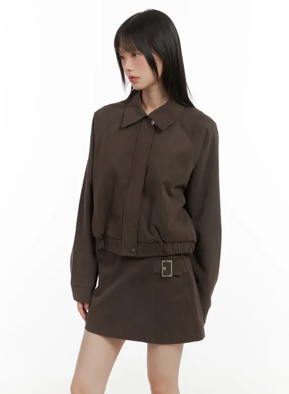 Solid Suede Collar Jacket CG426 sold by Lewkin