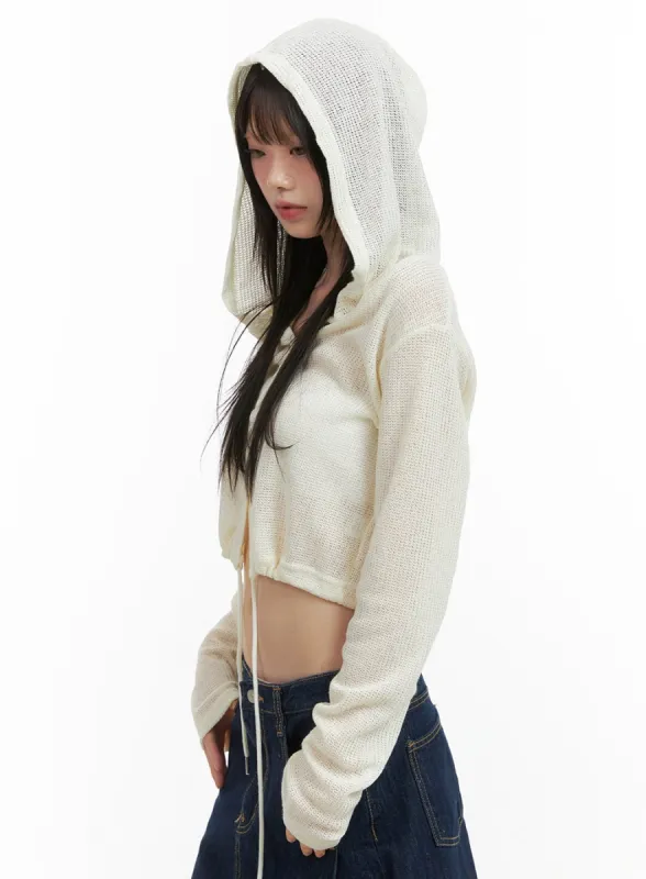 See-Through Hooded Cardigan CG426 sold by Lewkin