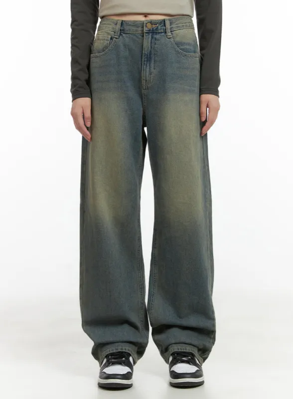 Faye Washed Wide Leg Jeans CG426 sold by Lewkin