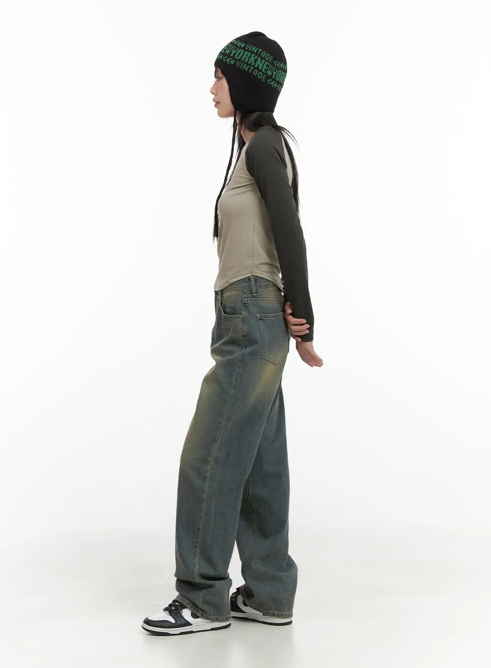 Faye Washed Wide Leg Jeans CG426 sold by Lewkin product image thumbnail 3