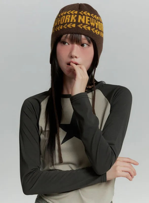 Star Graphic Raglan Crop Top CG426 sold by Lewkin