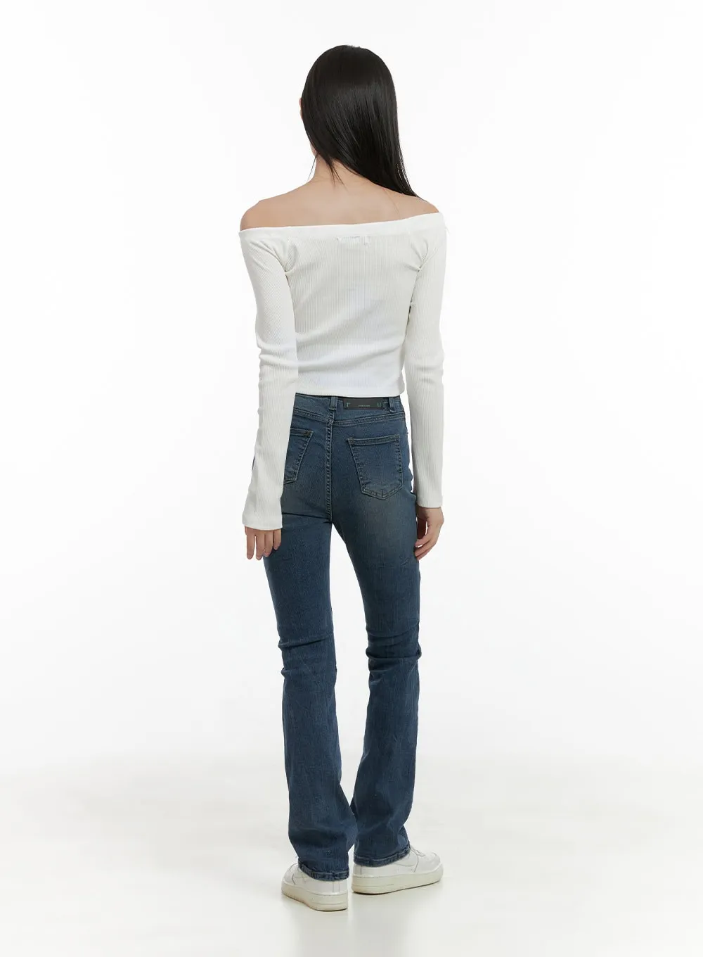 Basic Off-Shoulder Crop Top CG427 sold by Lewkin product image thumbnail 4