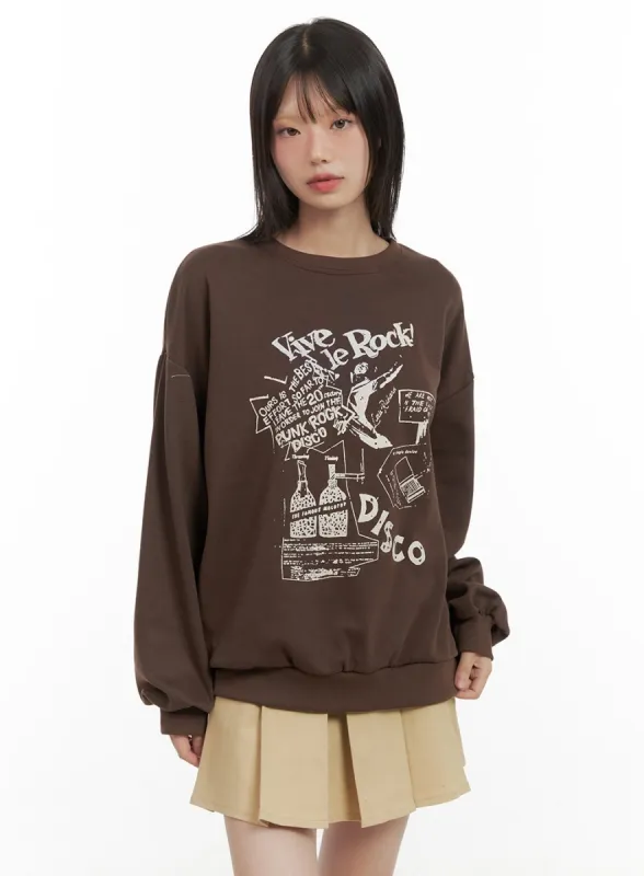 Graphic Cotton Sweatshirt CG427 sold by Lewkin