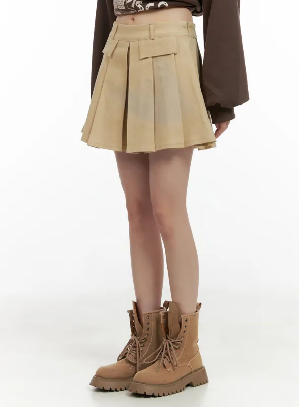 Box Pleated Mini Skirt CG427 sold by Lewkin