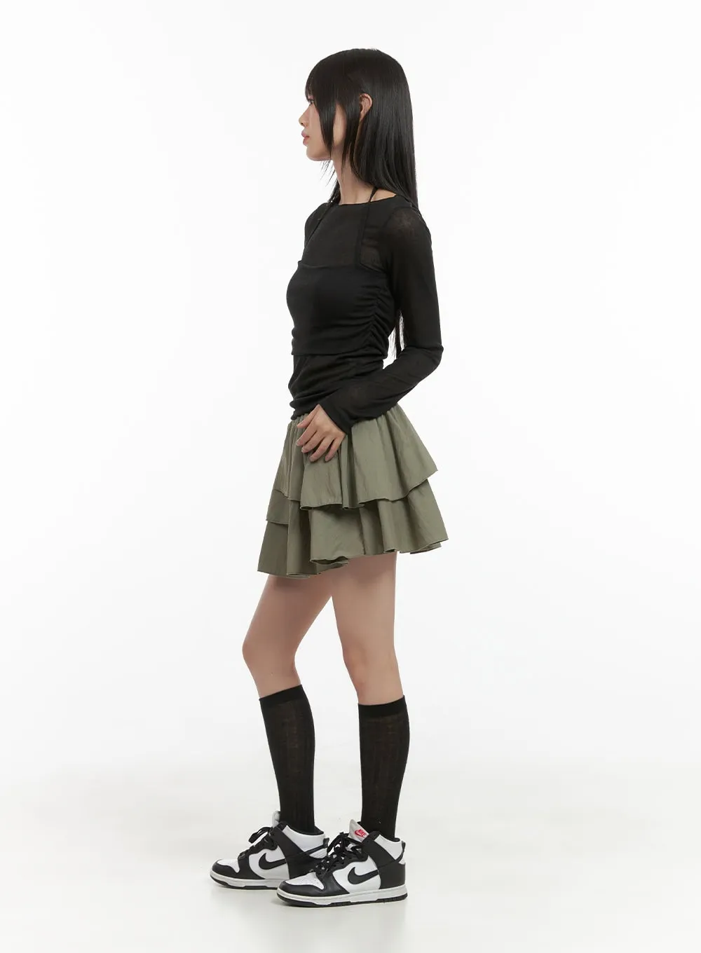Ruffle Mini Skirt CG427 sold by Lewkin product image thumbnail 3
