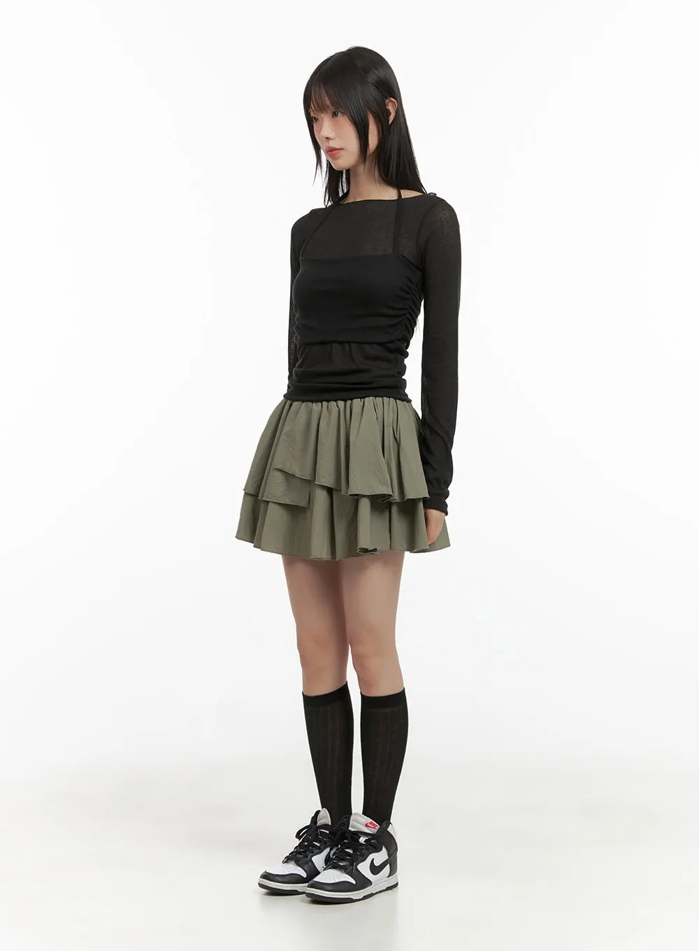 Ruffle Mini Skirt CG427 sold by Lewkin product image thumbnail 2