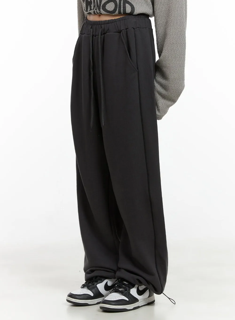 Cotton Lettering String Sweatpants CG427 sold by Lewkin