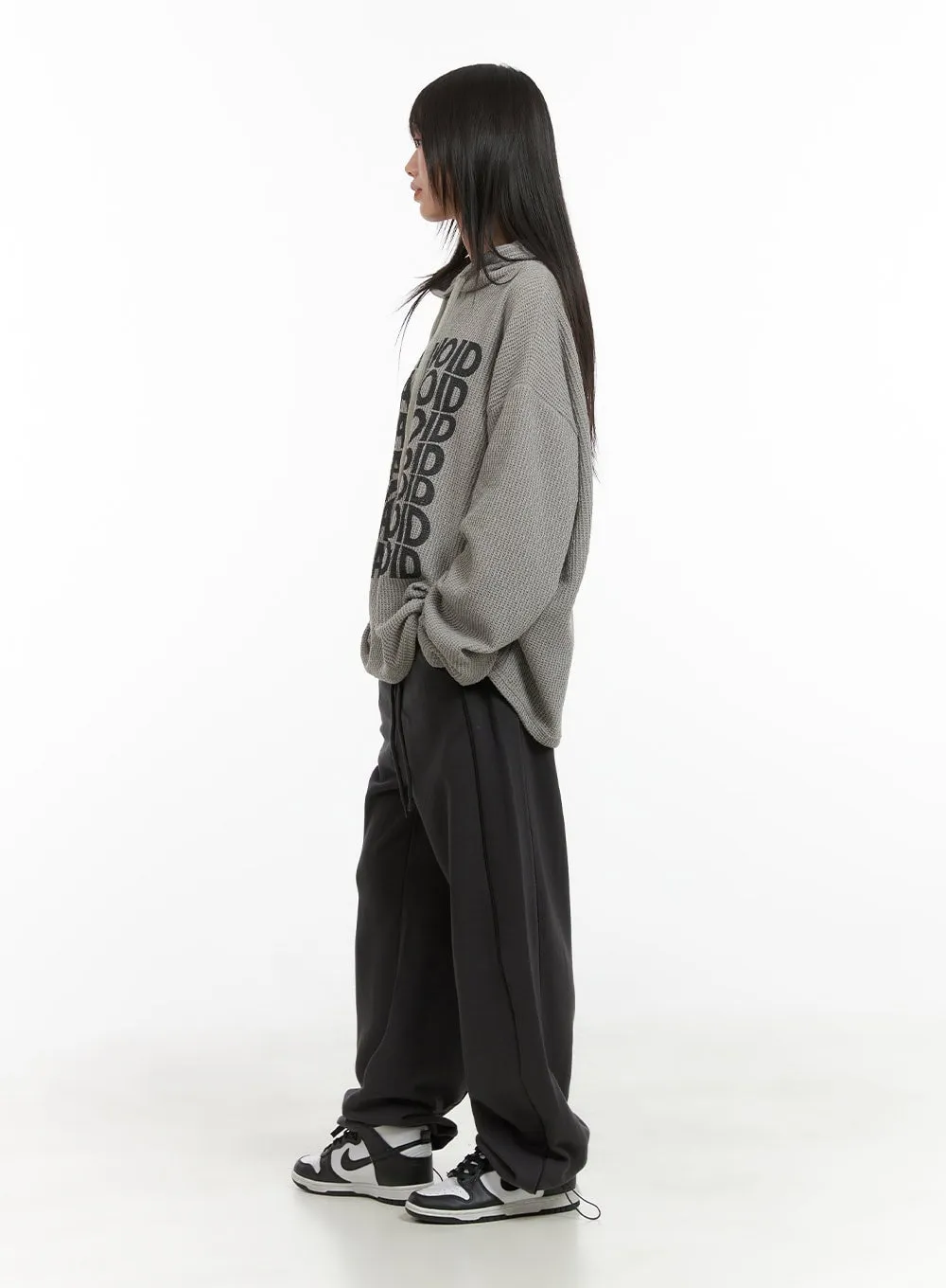 Cotton Lettering String Sweatpants CG427 sold by Lewkin product image thumbnail 3