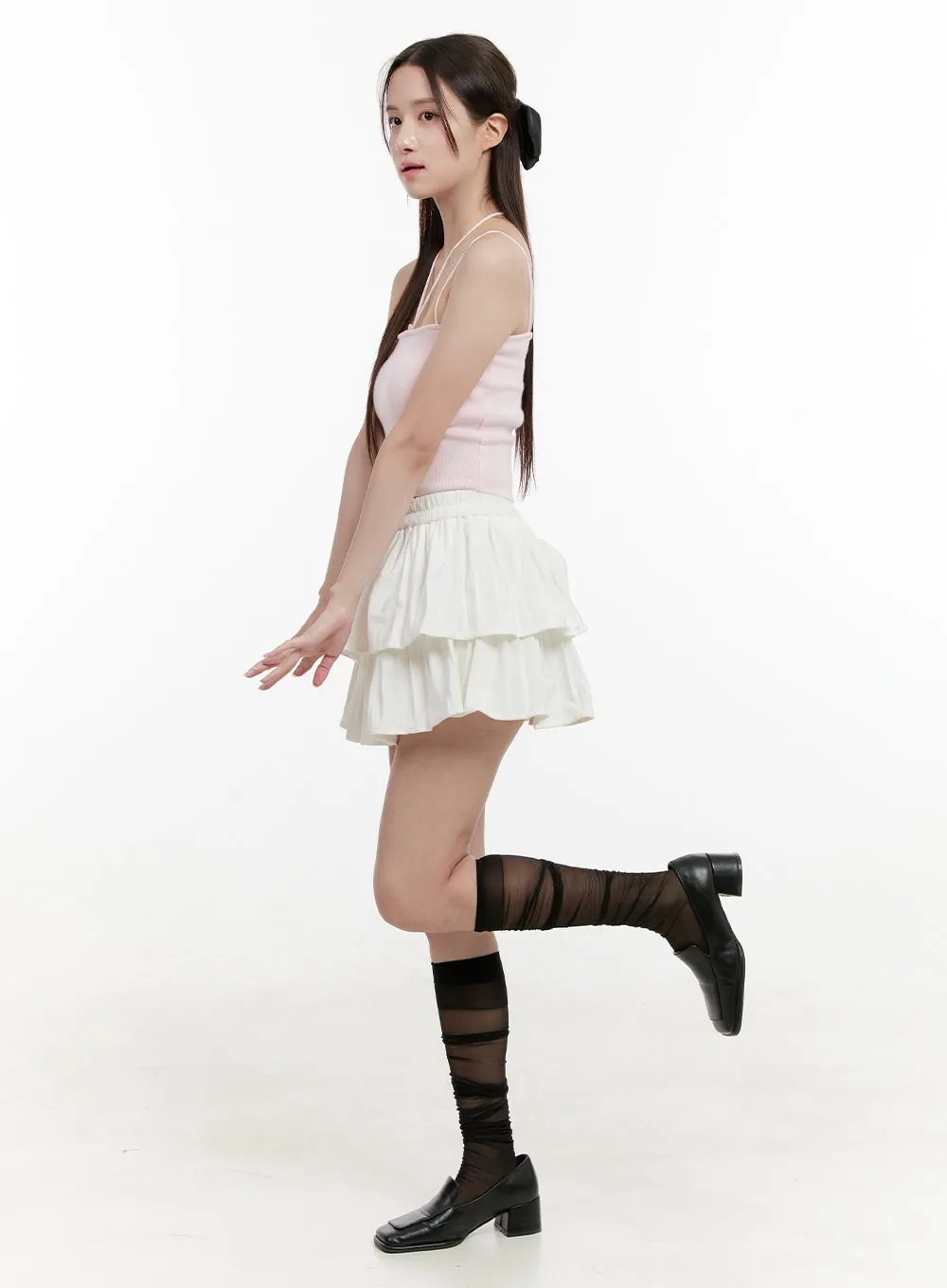 Cotton Ruffle Hem Mini Skirt OG428 sold by Lewkin product image thumbnail 4