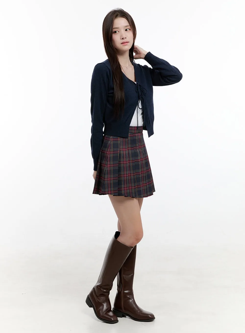 Checkered Pleated Mini Skirt OG428 sold by Lewkin product image thumbnail 3