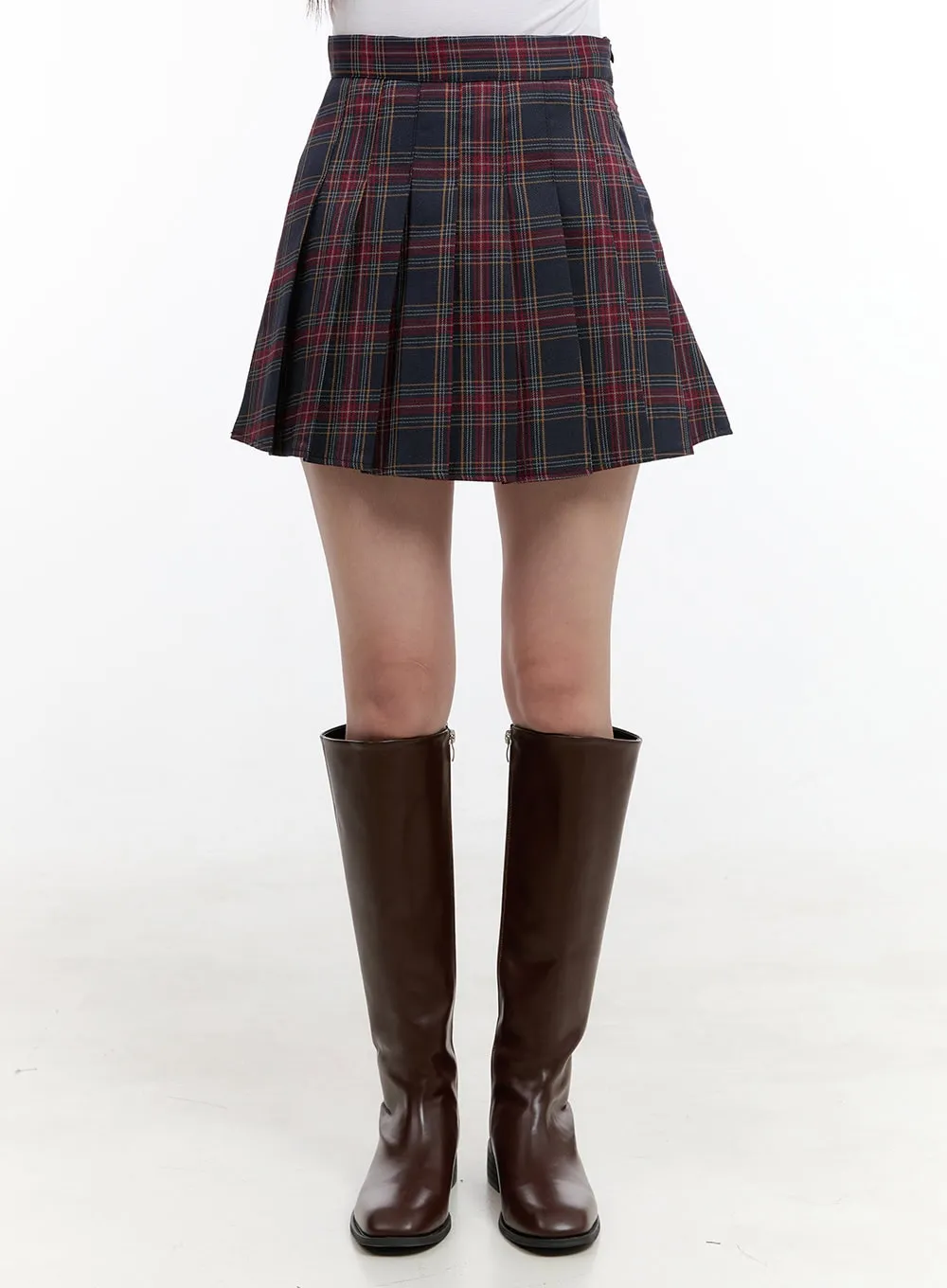 Checkered Pleated Mini Skirt OG428 sold by Lewkin product image thumbnail 2