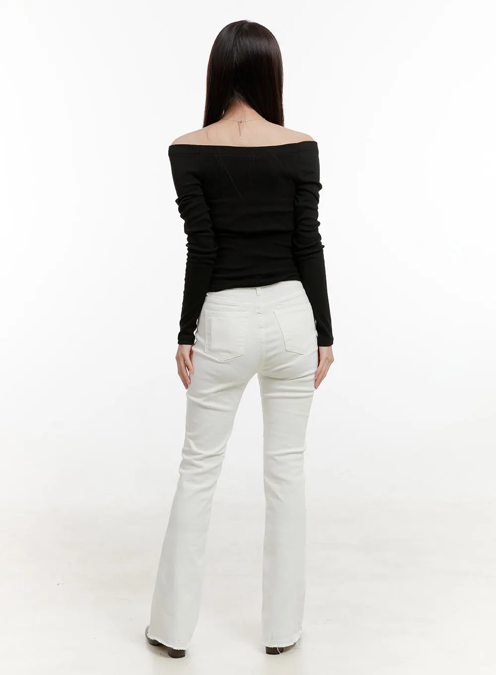 Basic Slim Off-Shoulder Top OG429 sold by Lewkin product image thumbnail 3