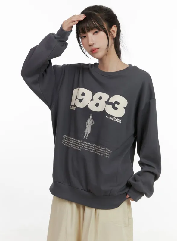 Lettering Oversized Sweatshirt CG430 sold by Lewkin