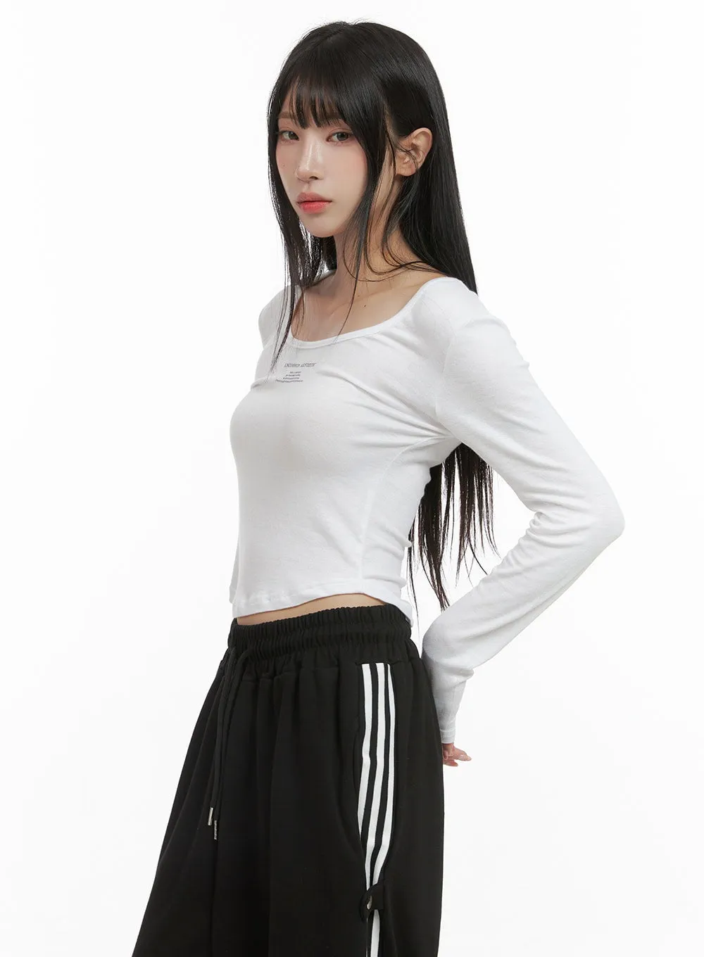 U-Neck Slim Fit Crop Tee CG430 sold by Lewkin