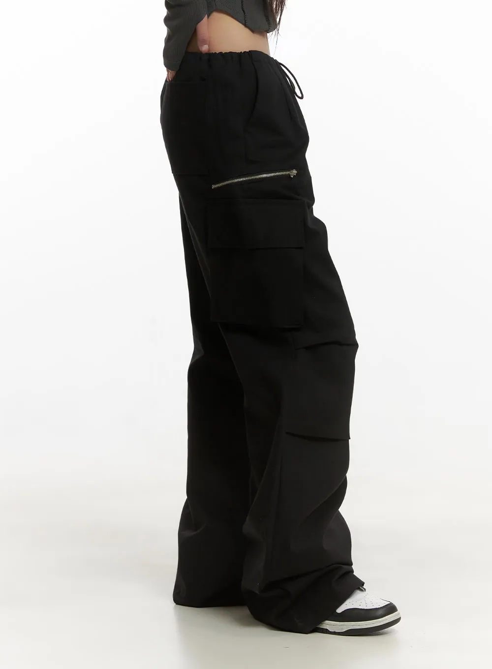 Pintuck String Pocket Cargo Pants CG430 sold by Lewkin product image thumbnail 5