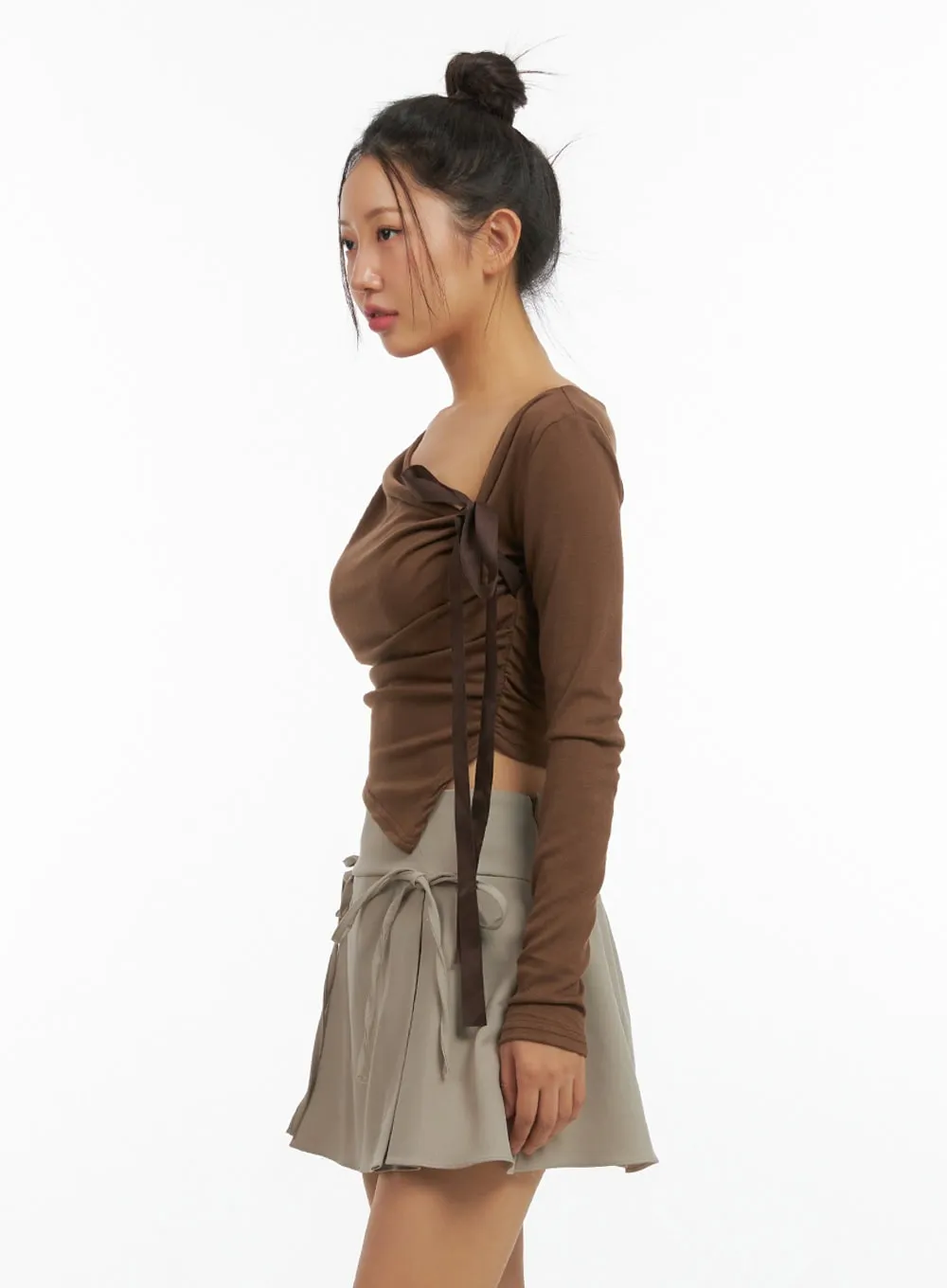 Ribbon Asymmetrical Slit Top IS402 sold by Lewkin product image thumbnail 5