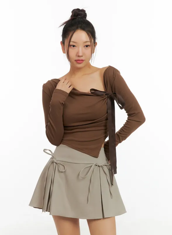 Ribbon Asymmetrical Slit Top IS402 sold by Lewkin