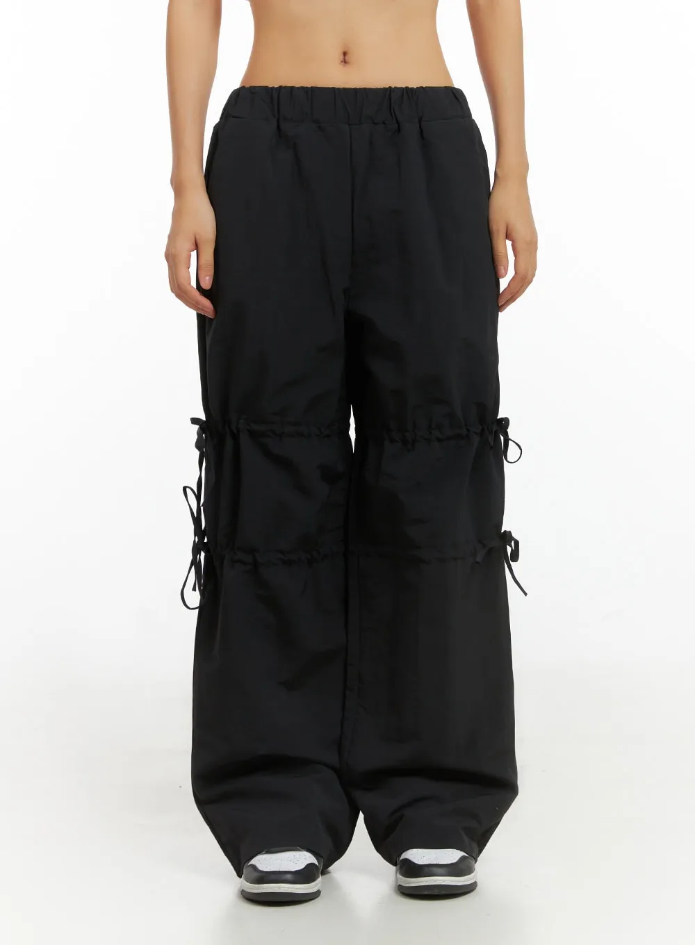 Shirred Ribbon Banded Wide-Leg Pants IS402 sold by Lewkin product image thumbnail 2