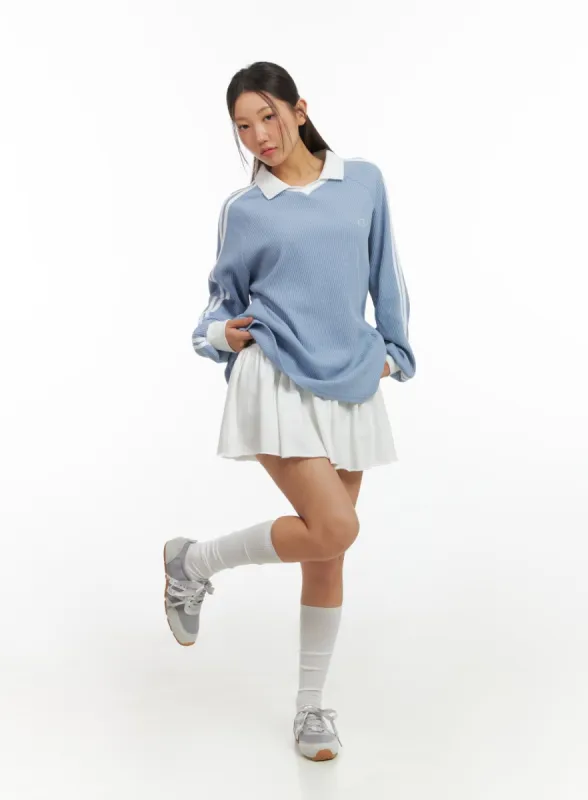Flare Cotton Mini Skirt IS402 sold by Lewkin