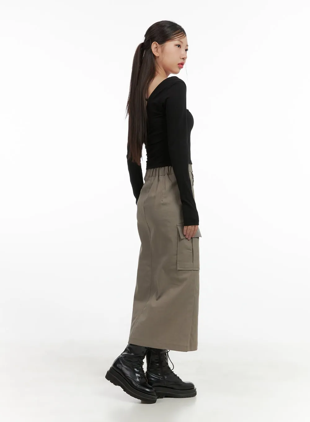 Cotton Cargo Maxi Skirt CS404 sold by Lewkin product image thumbnail 5