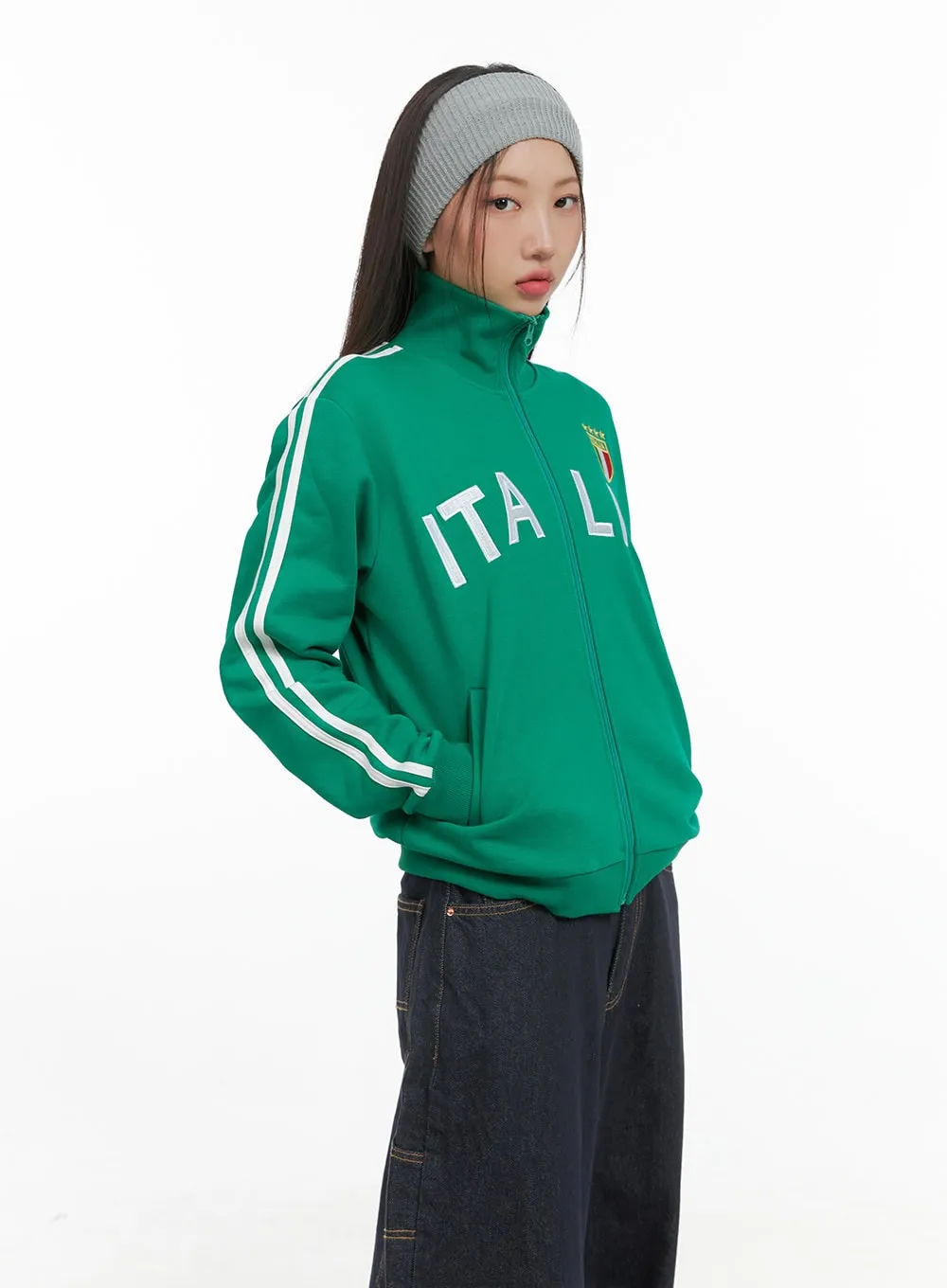 Soft Cotton Embroidered Jersey Jacket CS404 sold by Lewkin product image thumbnail 4