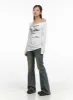 Selah Stitch Detail Flare Jeans CS404 sold by Lewkin
