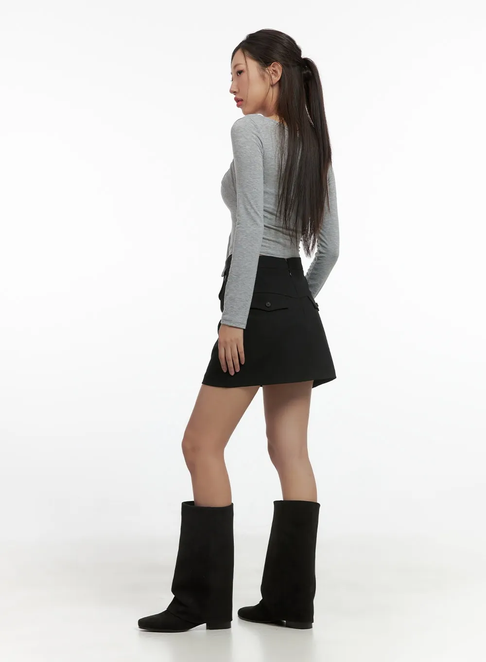 Square Cutout Bolero Crop Top CS405 sold by Lewkin product image thumbnail 5