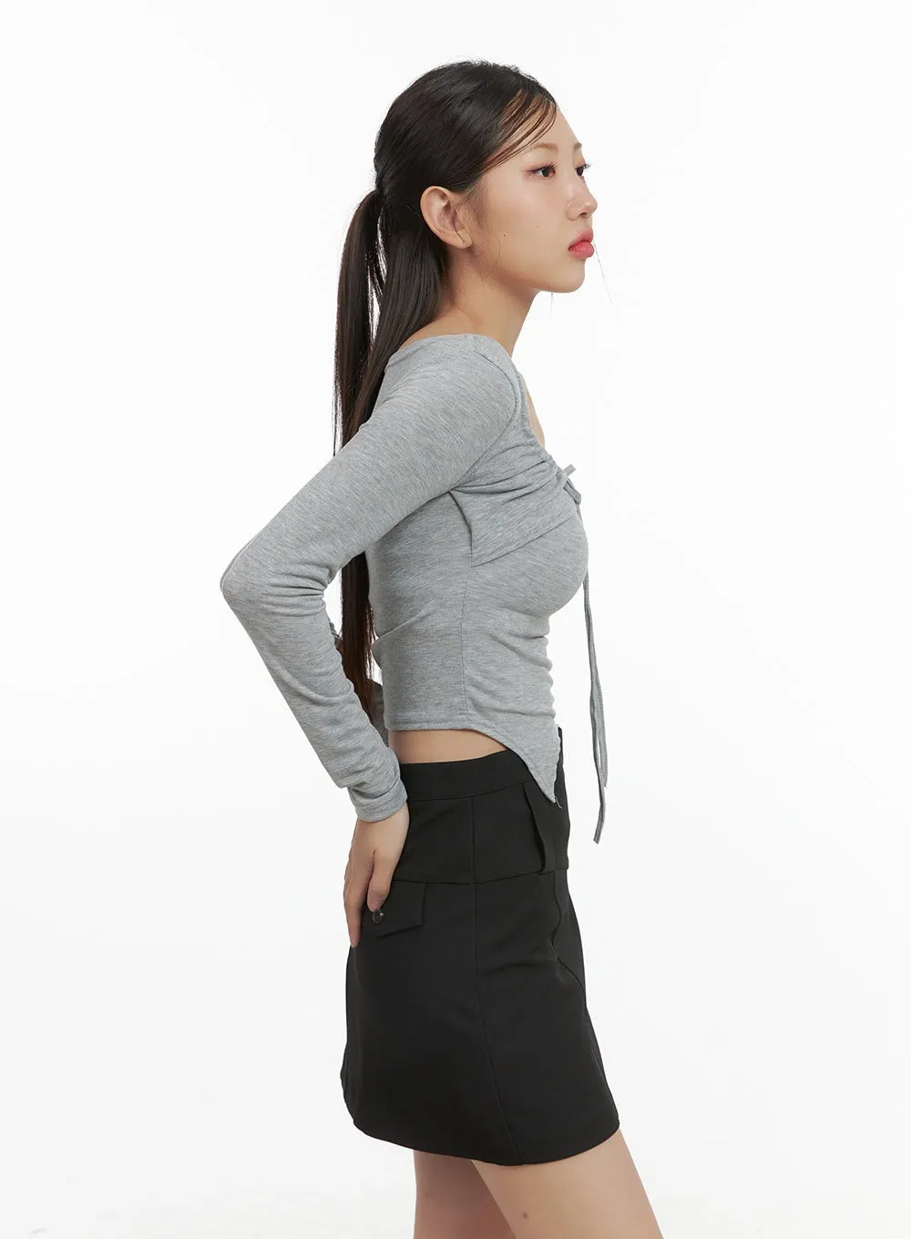 Square Cutout Bolero Crop Top CS405 sold by Lewkin product image thumbnail 4