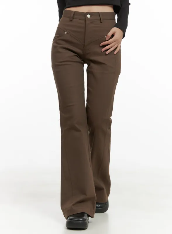 Cutline Bootcut Cotton Pants CS405 sold by Lewkin