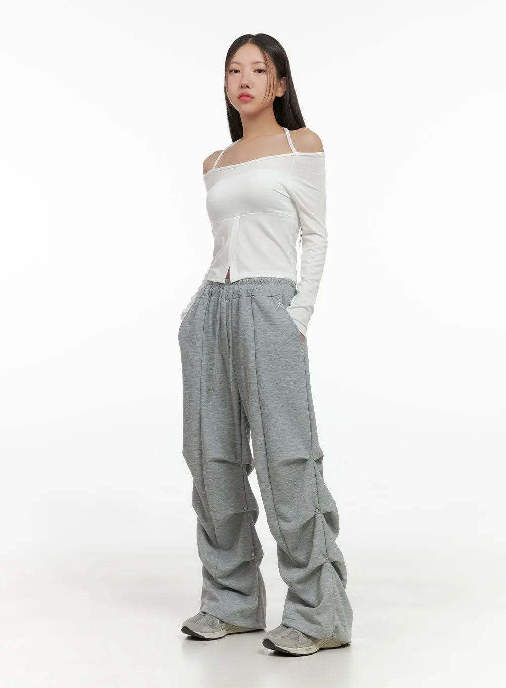 Cotton Pintuck Banded Sweatpants CS405 sold by Lewkin product image thumbnail 2