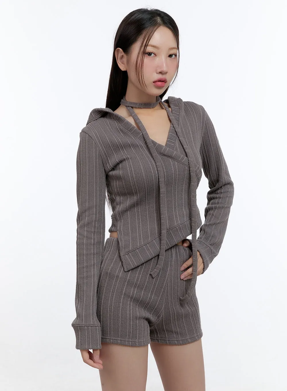 Streamline Hooded Crop Top CS406 sold by Lewkin