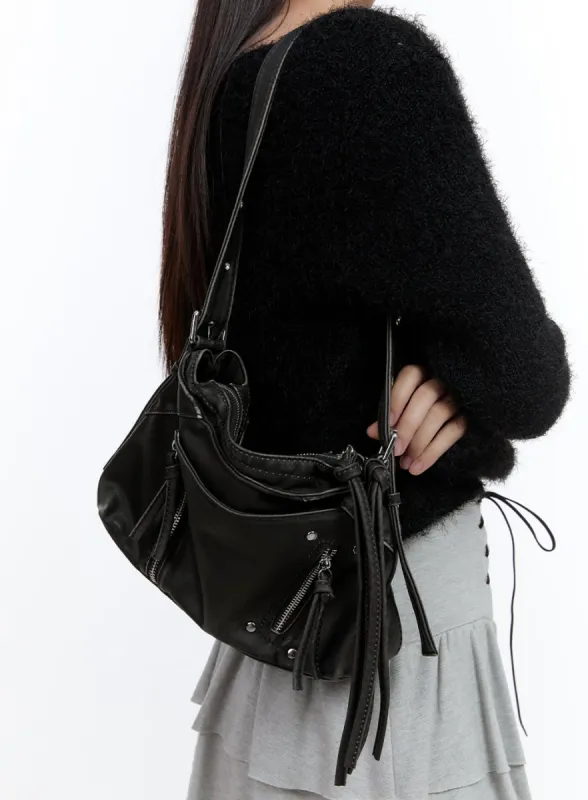 Stylish Buckled Faux Leather Bag CS406 sold by Lewkin