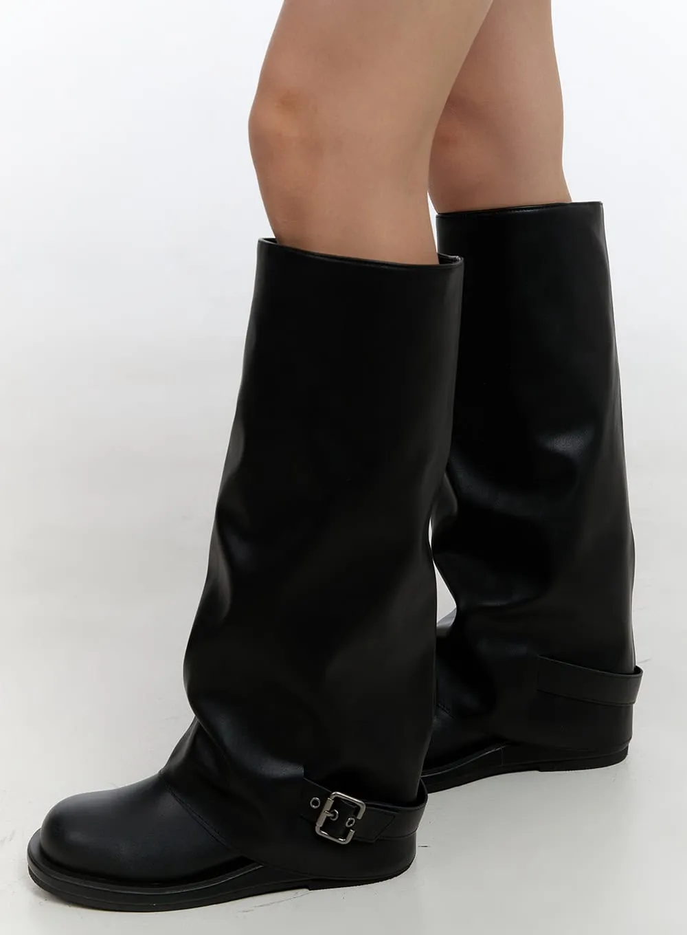Maxi Solid Buckle Boots CS406 sold by Lewkin