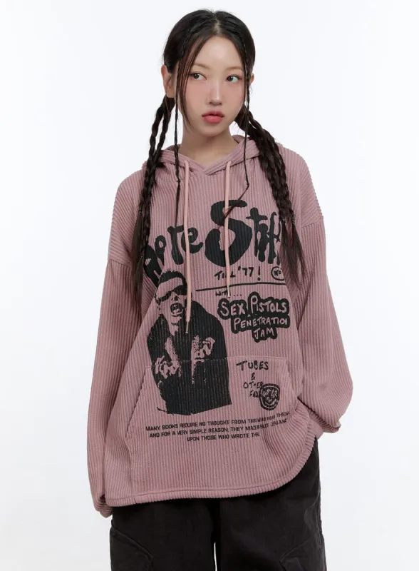 Baggy Graphic Hooded Sweater CS406 sold by Lewkin