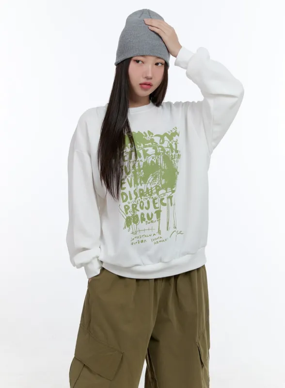 Graphic Cotton Sweatshirt CS406 sold by Lewkin