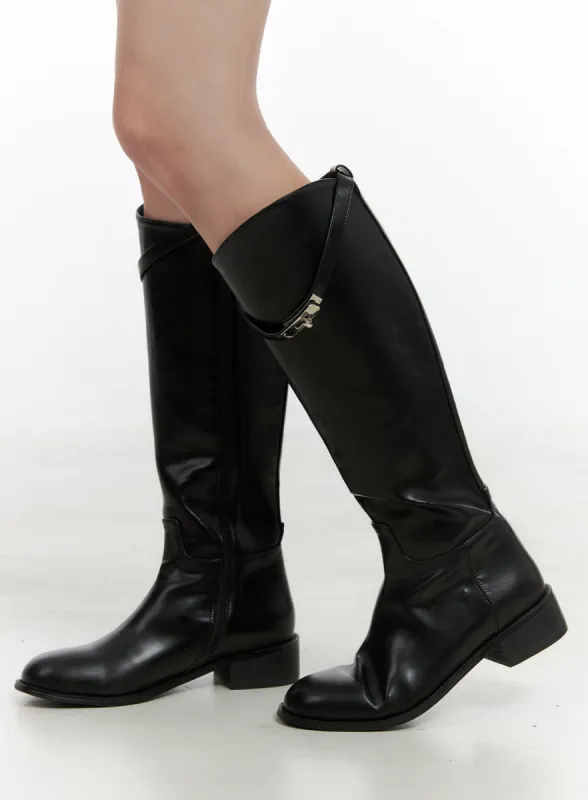 Buckle Strap Leather Boots OS409 sold by Lewkin