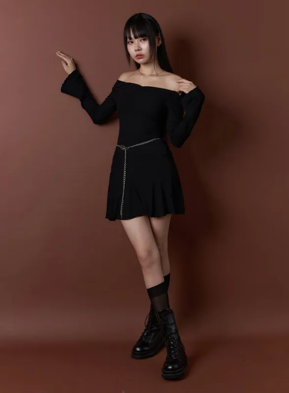 Flare Off-Shoulder Mini Dress OS409 sold by Lewkin