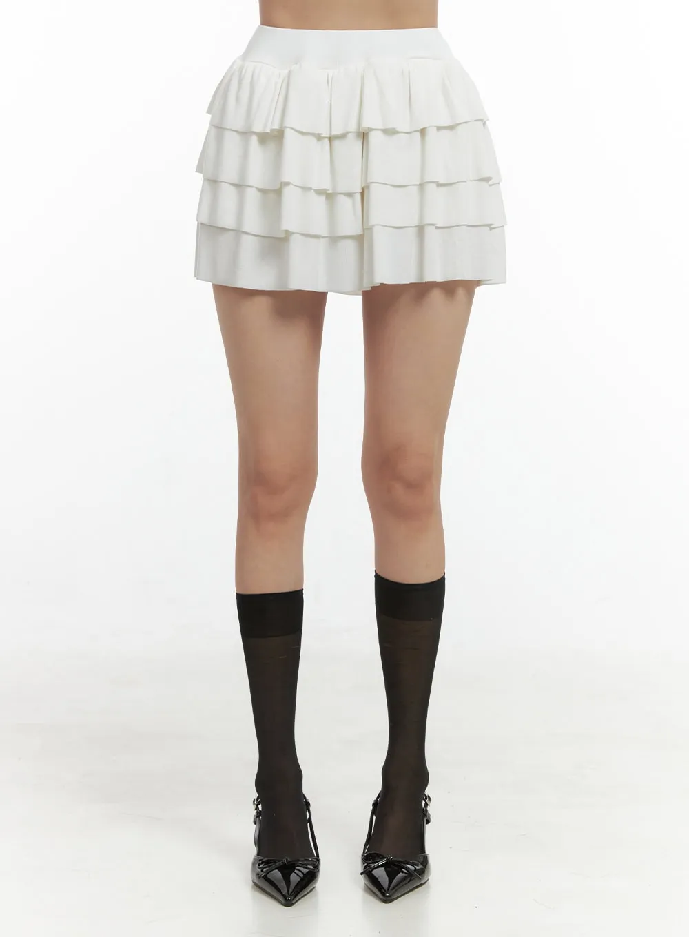 Banded Ruffle Mini Skirt OS409 sold by Lewkin product image thumbnail 2